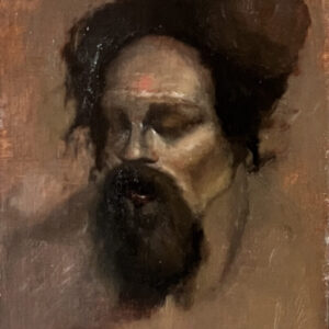 Atmospheric oil portrait of a bearded man