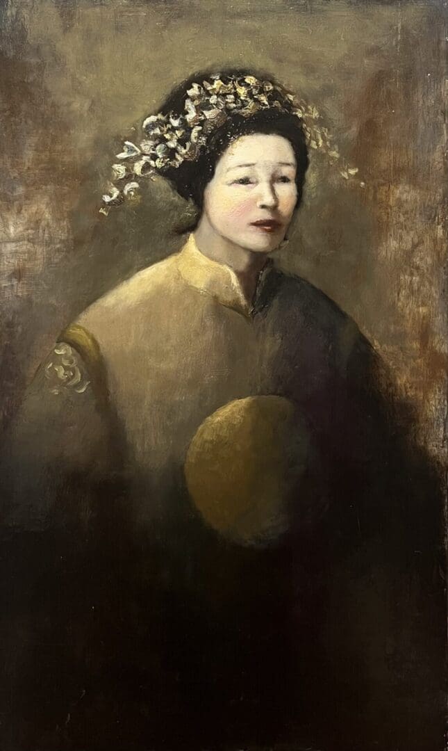 Portrait of a woman in traditional attire.